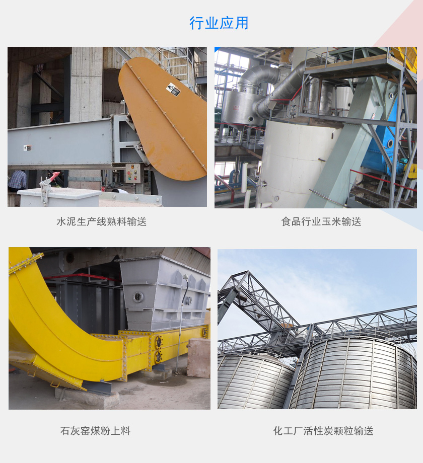 可以水平、傾斜或垂直布置，主要用于水泥、食品、化工、煤炭等行業(yè)