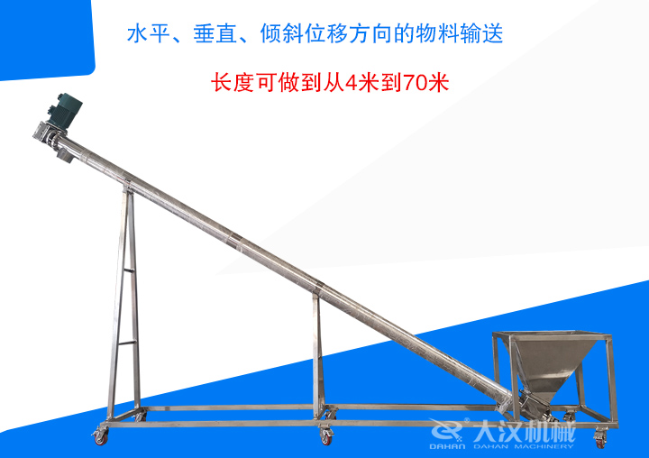 長度可做到從4米到70米 ，支持水平、垂直、傾斜位移方向的物料輸送